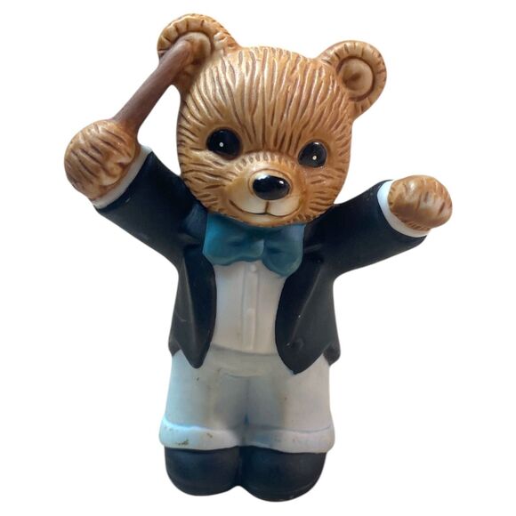 Homco Musical Bear Band Figurines #1422 Set of 6 Vintage  Orchestra - Picture 8 of 9